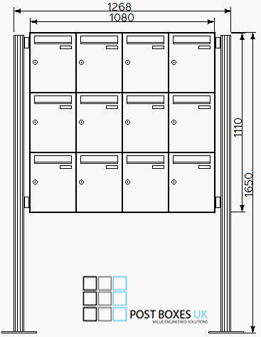 bankofmailboxesletterboxespostboxesfreestandingen13724